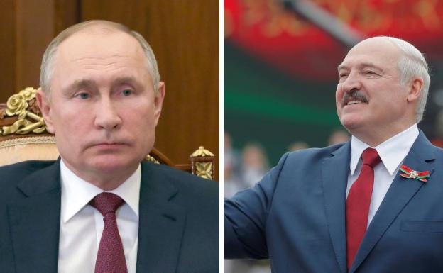 Vladímir Putin y Alexánder Lukashenko,