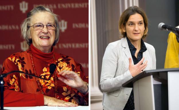 Las Nobel de Economía, Elinor Ostrom y Esther Duflo. /REUTERS/AFP