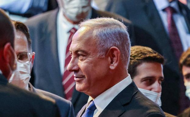 Benjamín Netanyahu durante un acto este lunes./AFP
