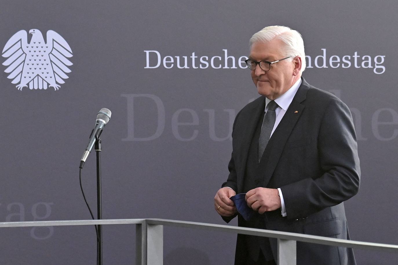 Frank-Walter Steinmeier, este domingo, en su reelección./AFP