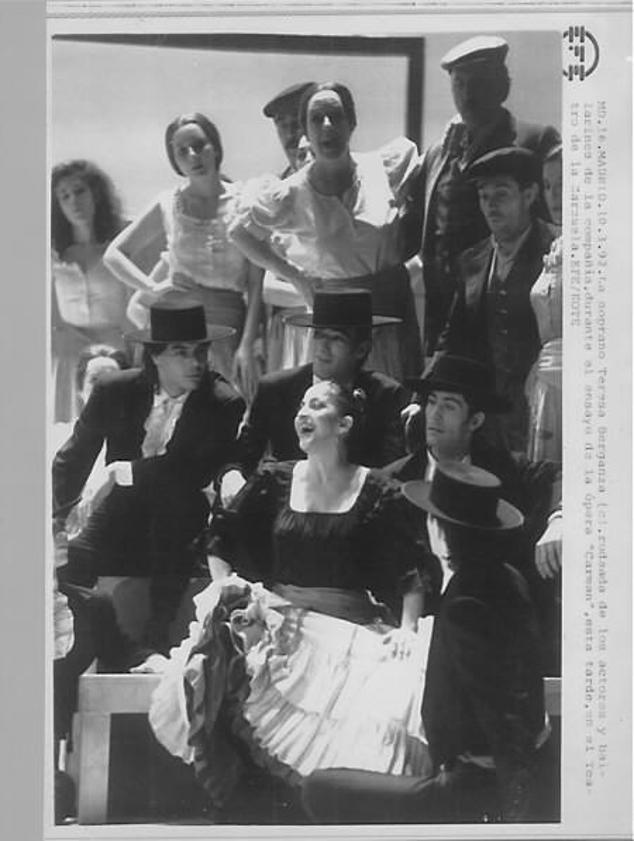 La mezzosoprano durante la representación de laópera carmen, en 1992.