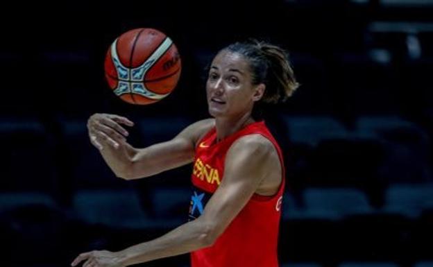 Laia Palau, during a match with the Spanish team. 