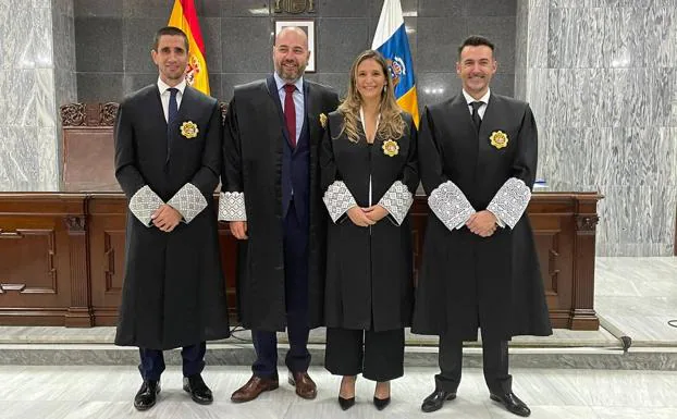 From left to right, Javier García, Rodrigo Álvarez, Ana Moreno and Íñigo Herrero, new magistrates. 