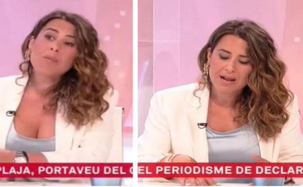 Patrícia Plaja, antes y después de la pausa publicitaria. /TV3