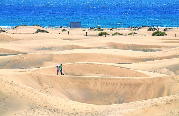 Image of the Dunes of Maspalomas, on the island of Gran Canaria. 