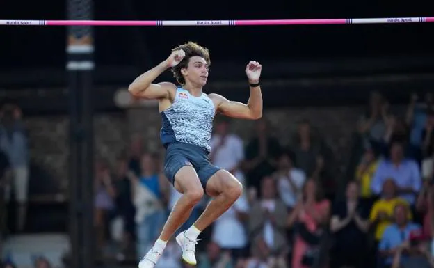 Armand Duplantis, after breaking his world record in Stockholm. 