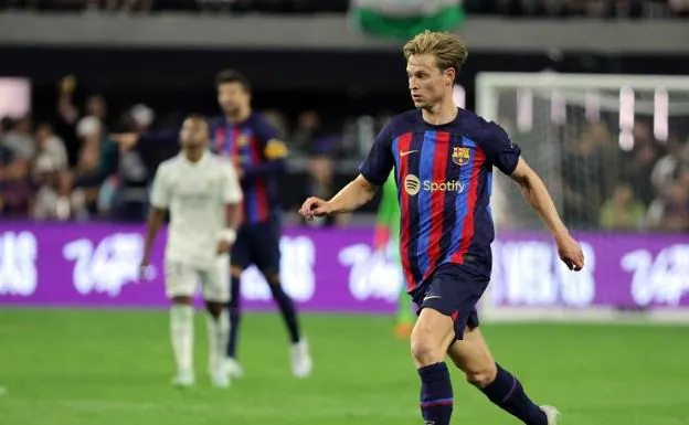 Frenkie de Jong, during the recent friendly played by Barça against Real Madrid in Las Vegas. 