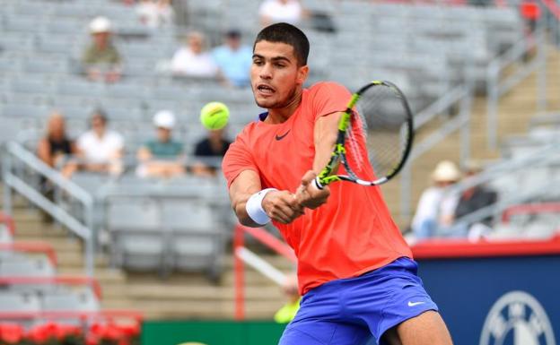 Carlos Alcaraz, during his first and only match in Montreal.