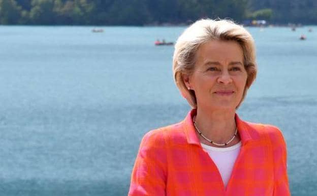 The president of the EC, Ursula von der Leyen, this Monday in Slovenia. 