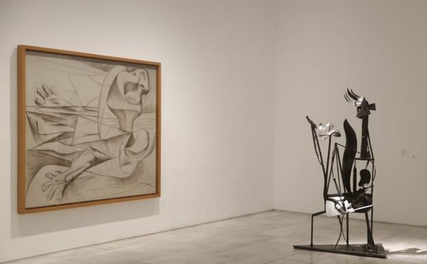 Exposición «Año Picasso» en el 50 aniversario de su muerte, este lunes en el Museo Reina Sofía de Madrid./EFE