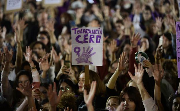 Image taken during a 25N demonstration against sexist violence in the capital of Gran Canaria. 