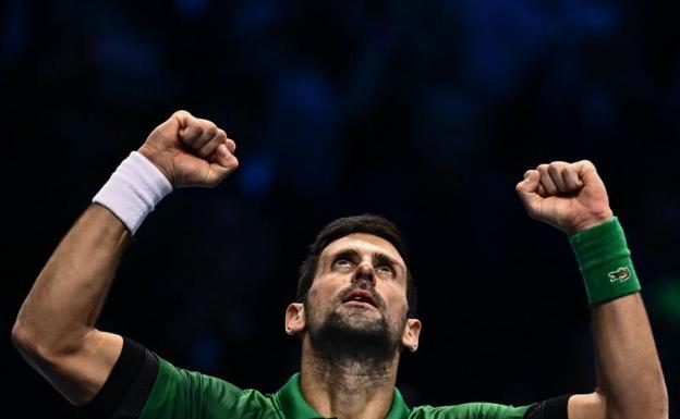 Djokovic celebrando el triunfo en la final de Turín/AFP