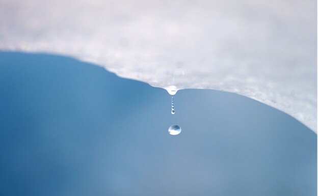 Gota de agua en la Patagonia.